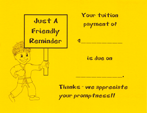 Tuition Payment Reminder Card